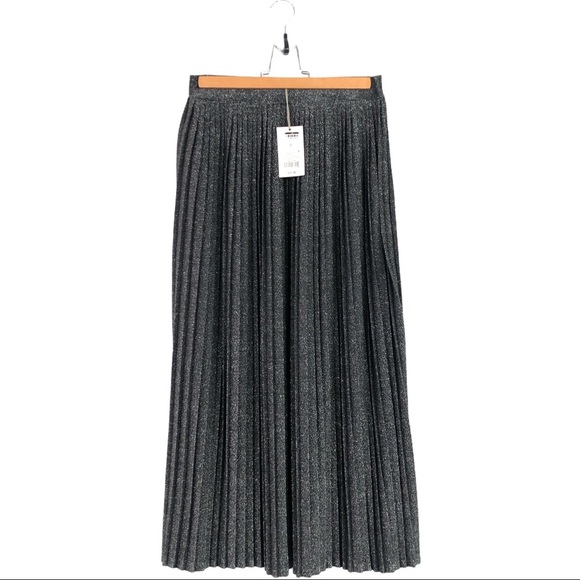 a new day Dresses & Skirts - A New Day - Black Silver Long Skirt Pleated